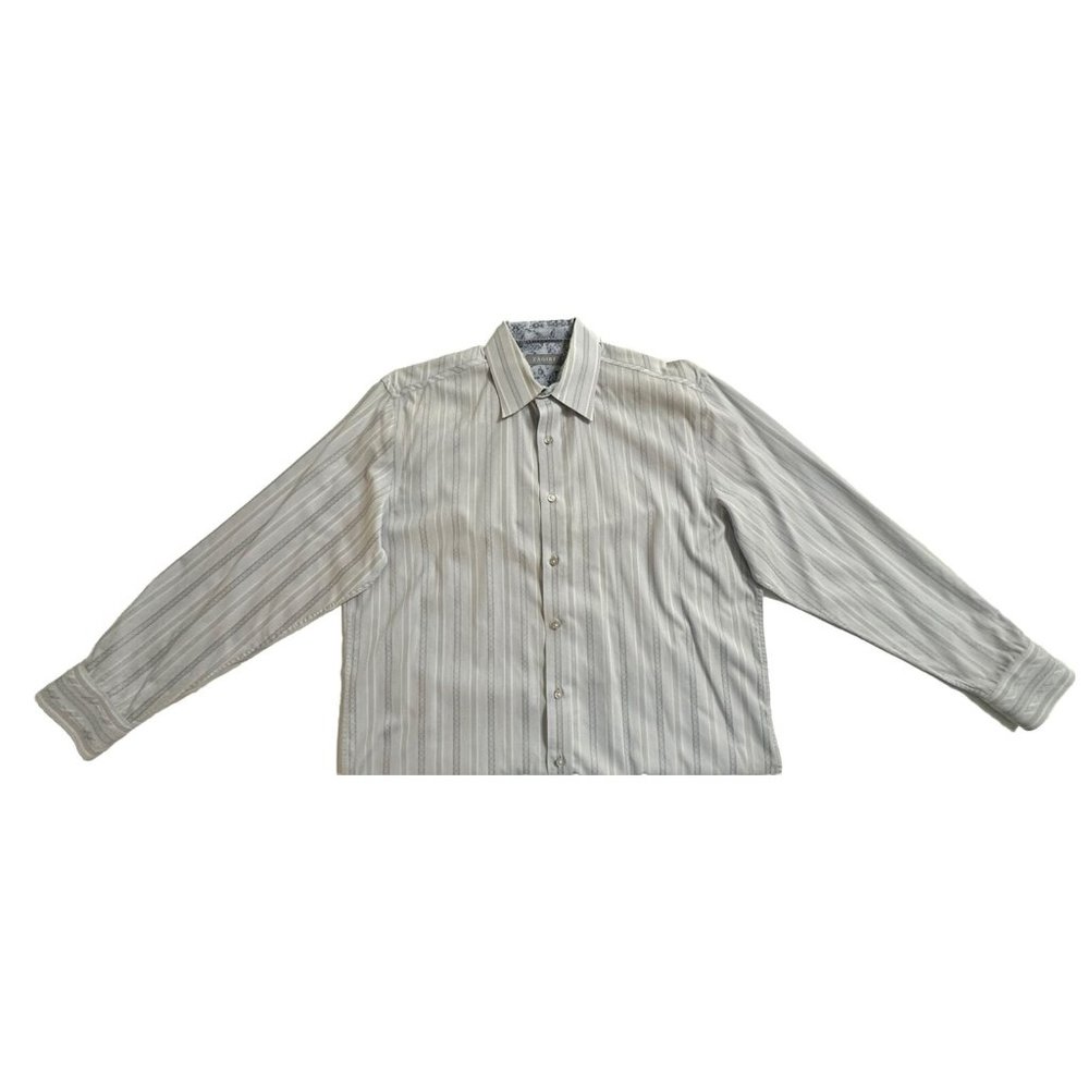 Zagiri‎ Button Up Western Style Dress Shirt Long Sleeve Blue Detailed Stripes XL